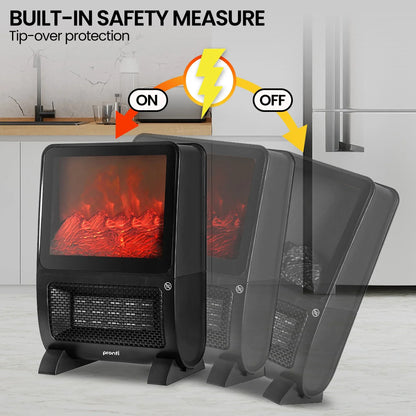 Pronti 2000W 3D Fire PTC Electric Portable Room Heater - Mekamart Australia