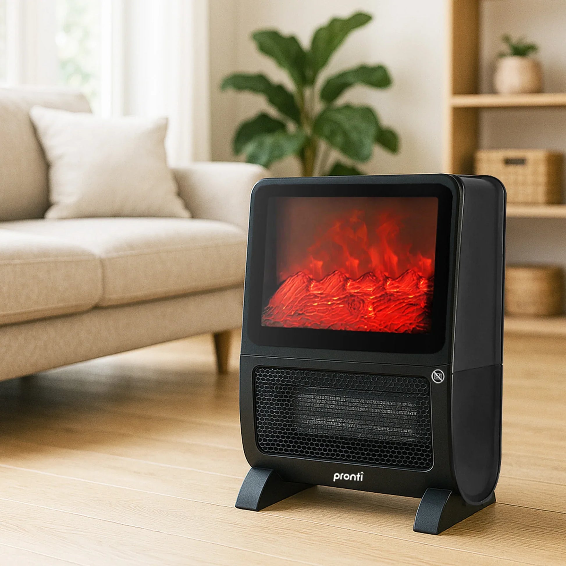 Pronti 2000W 3D Fire PTC Electric Portable Room Heater - Mekamart Australia