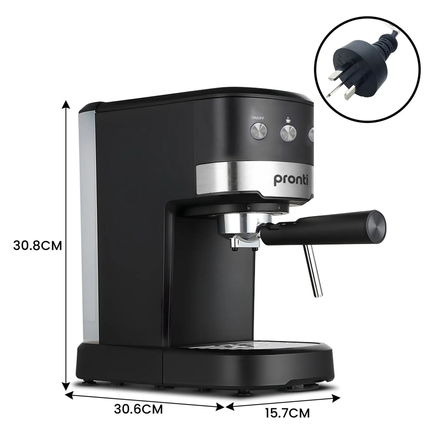 Pronti Breakfast Set with Rose Gold Kettle & Toaster with 1.2L Espresso Machine - White - Mekamart Australia