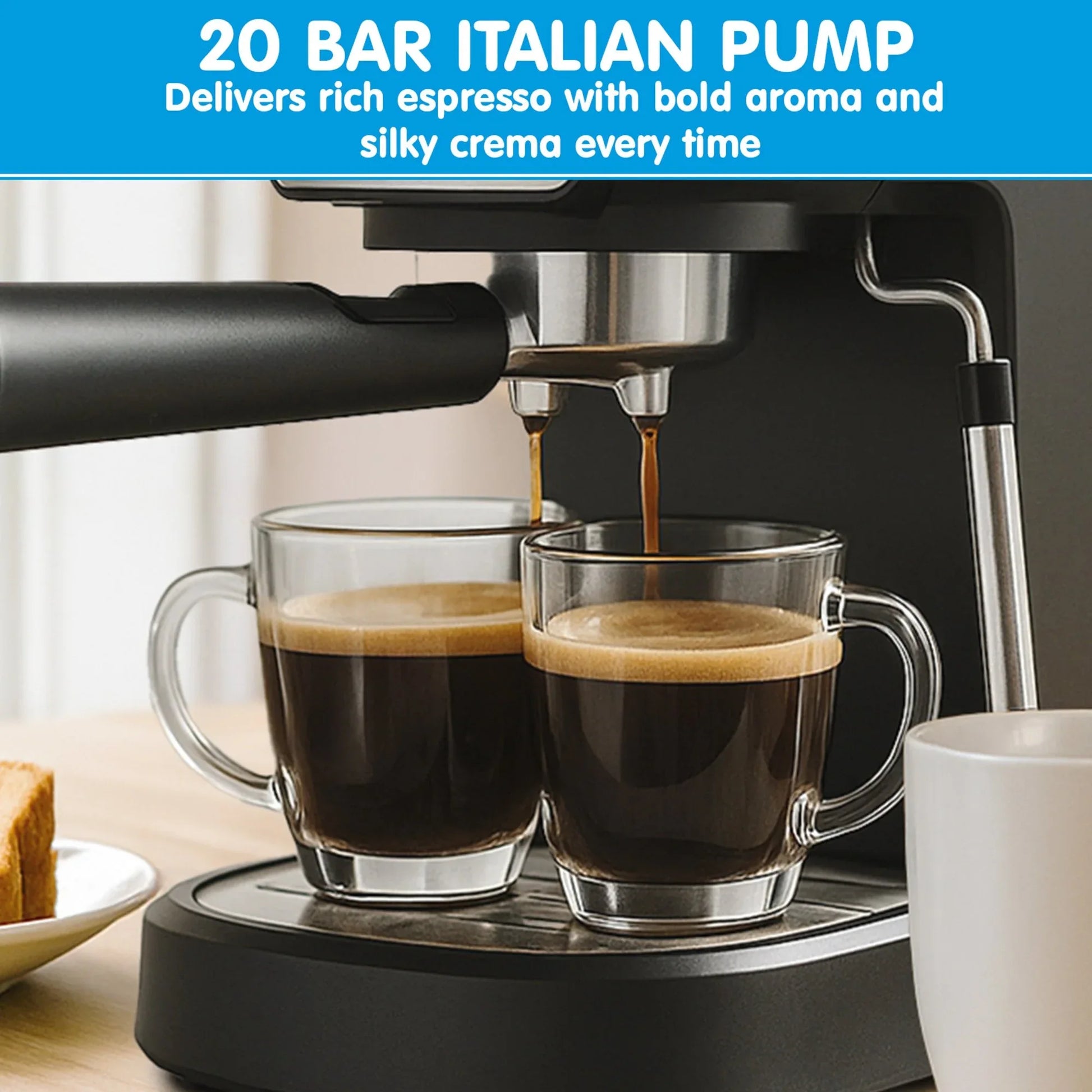 Pronti Breakfast Set with Rose Gold Kettle & Toaster with 1.2L Espresso Machine - White - Mekamart Australia