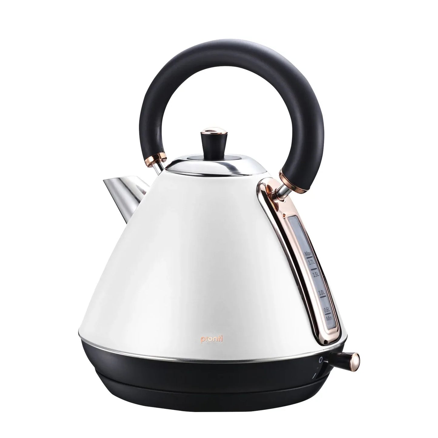 Pronti Rose Trim Collection Toaster & Kettle Bundle - White - Mekamart Australia