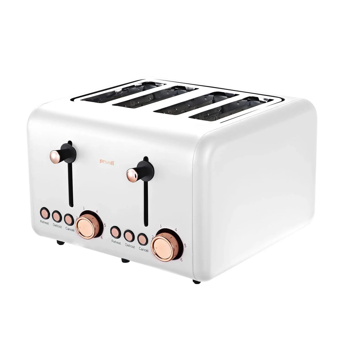 Pronti Rose Trim Collection Toaster & Kettle Bundle - White - Mekamart Australia