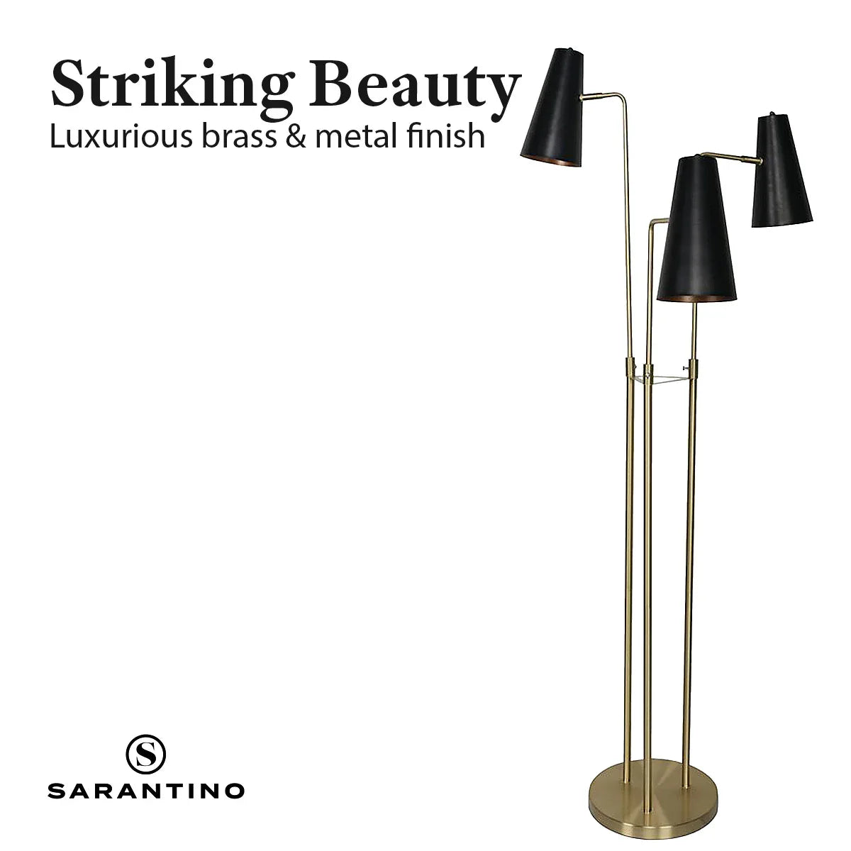 Sarantino Three Metal Shade Floor Lamp - Mekamart Australia