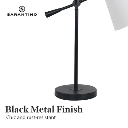 Sarantino Adjustable Metal Table Lamp In Black - Mekamart Australia