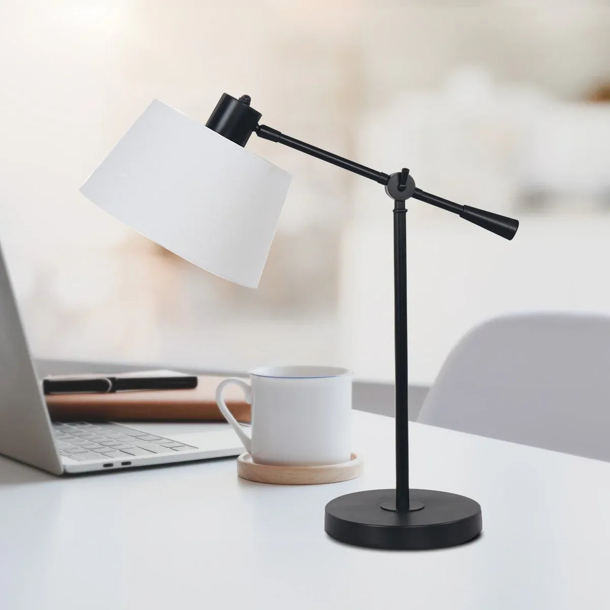 Sarantino Adjustable Metal Table Lamp In Black - Mekamart Australia