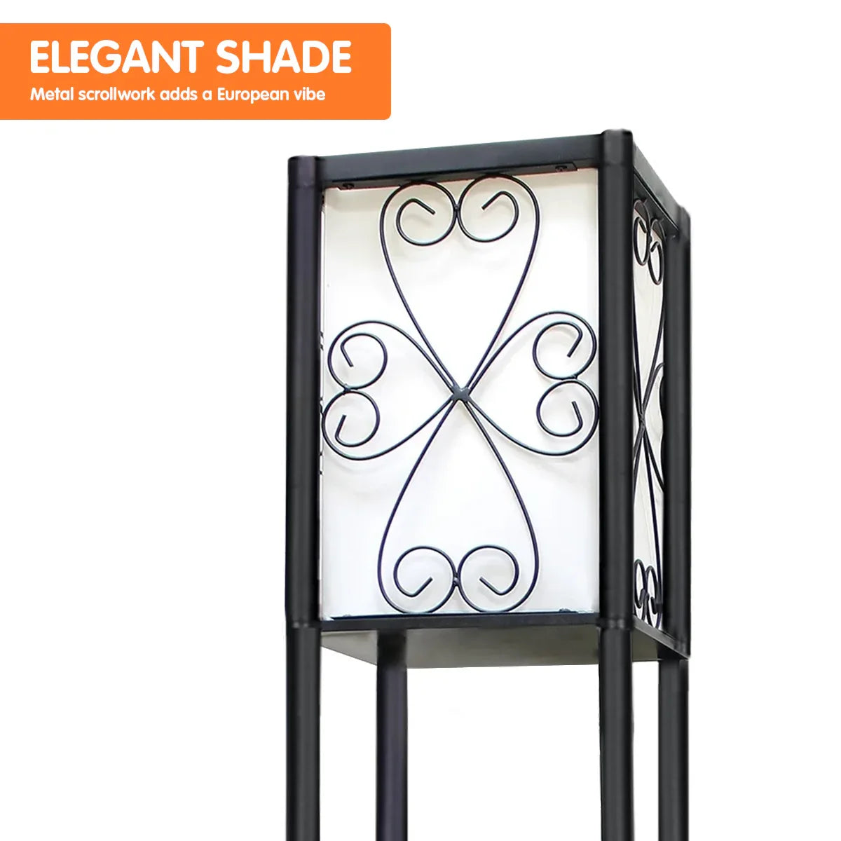 Sarantino Metal Etagere Floor Lamp with Wine Holder Shelf - Mekamart Australia