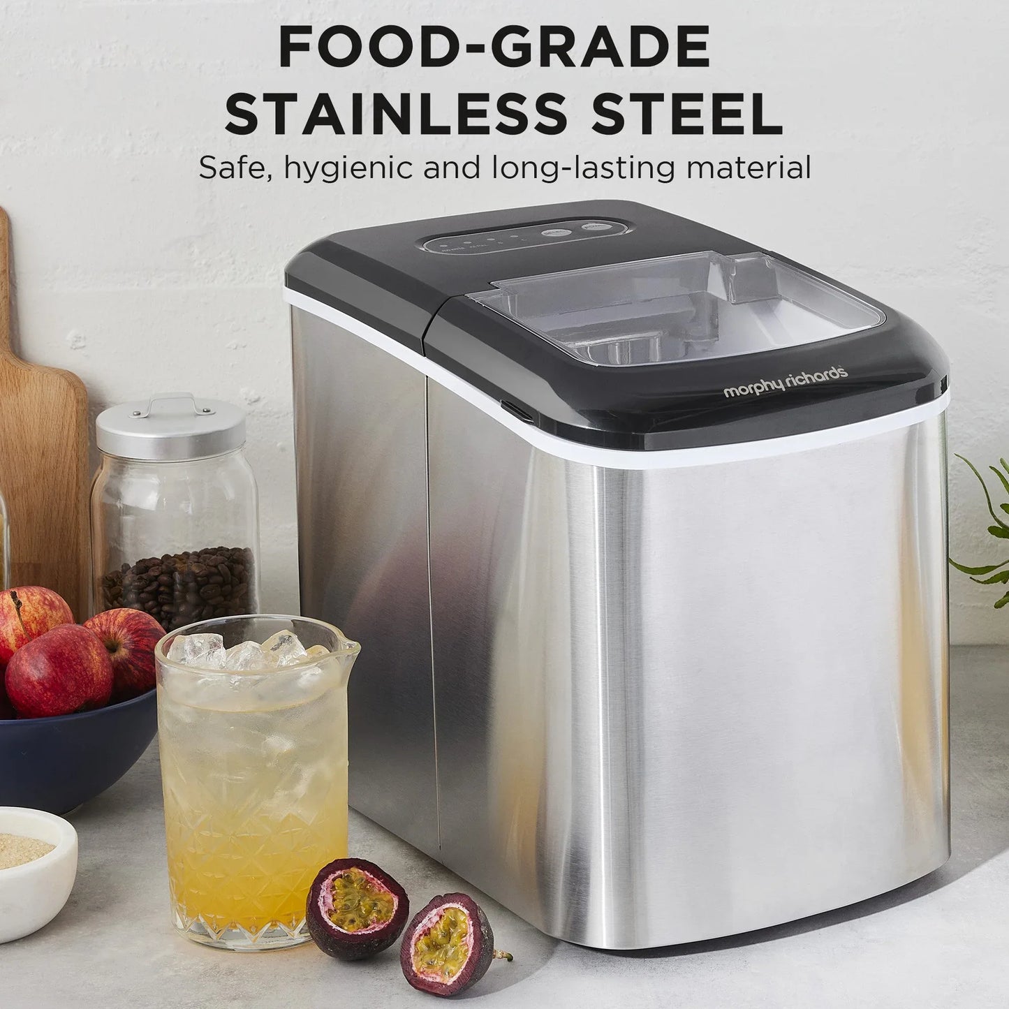 Morphy Richards 15kg Ice Maker in Stainless Steel - Mekamart Australia