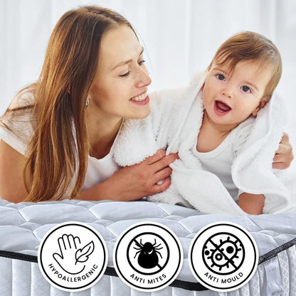 Laura Hill King Single Size Mattress Pocket Spring High Density Foam For Bed - Mekamart Australia