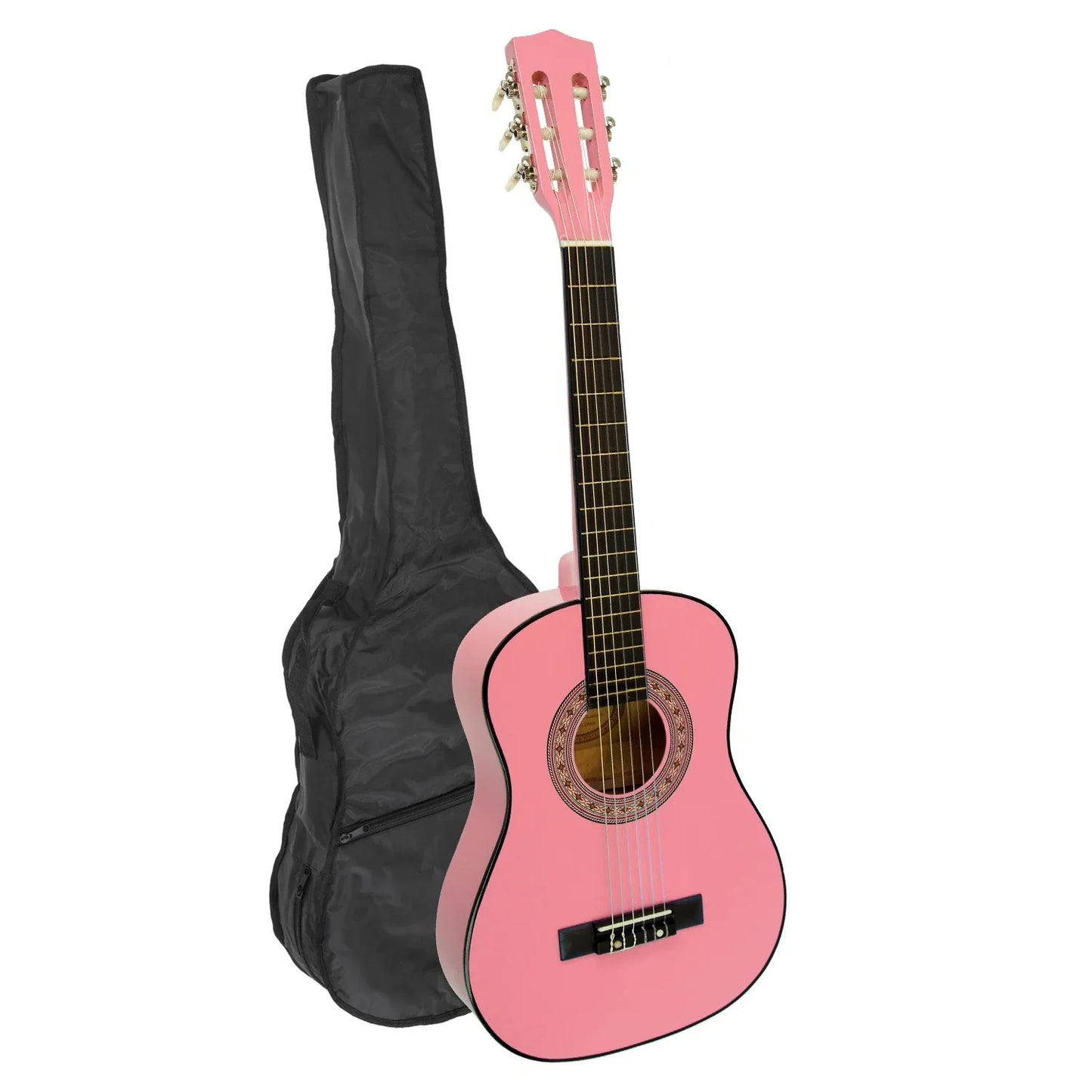 Karrera 34in Acoustic Wooden Childrens Guitar - Pink - Mekamart Australia