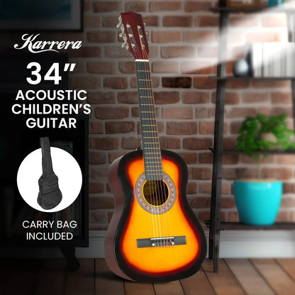 Karrera 34in Acoustic Wooden Childrens Guitar - Sunburst - Mekamart Australia