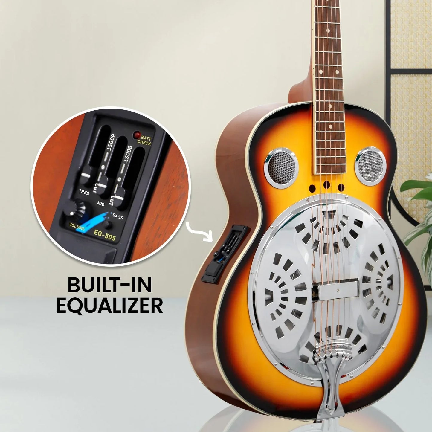Karrera 40in Resonator Guitar - Sunburst - Mekamart Australia