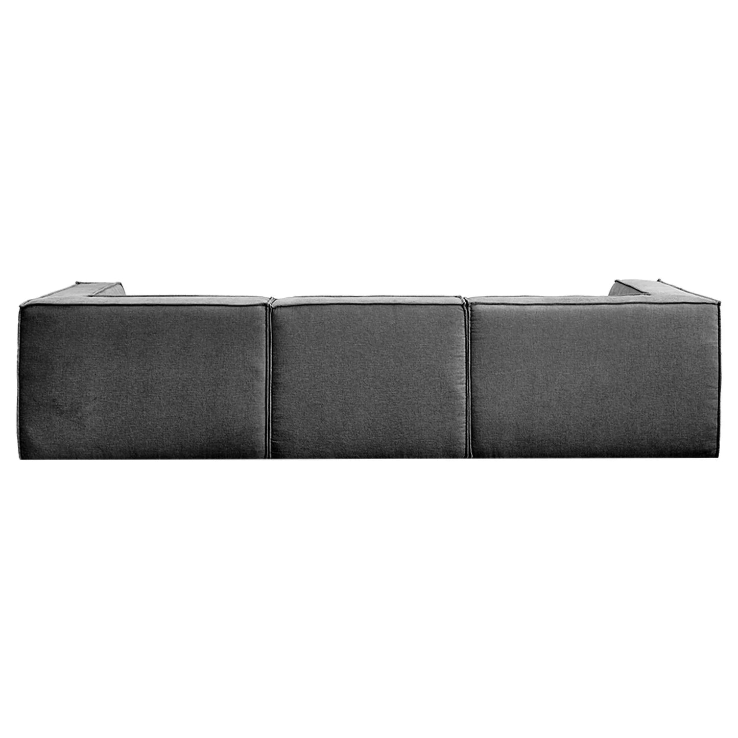 Sarantino Novi 3-Seater Modular Sofa with Ottoman in Black Non-Slip Bottom Lounge - Mekamart Australia