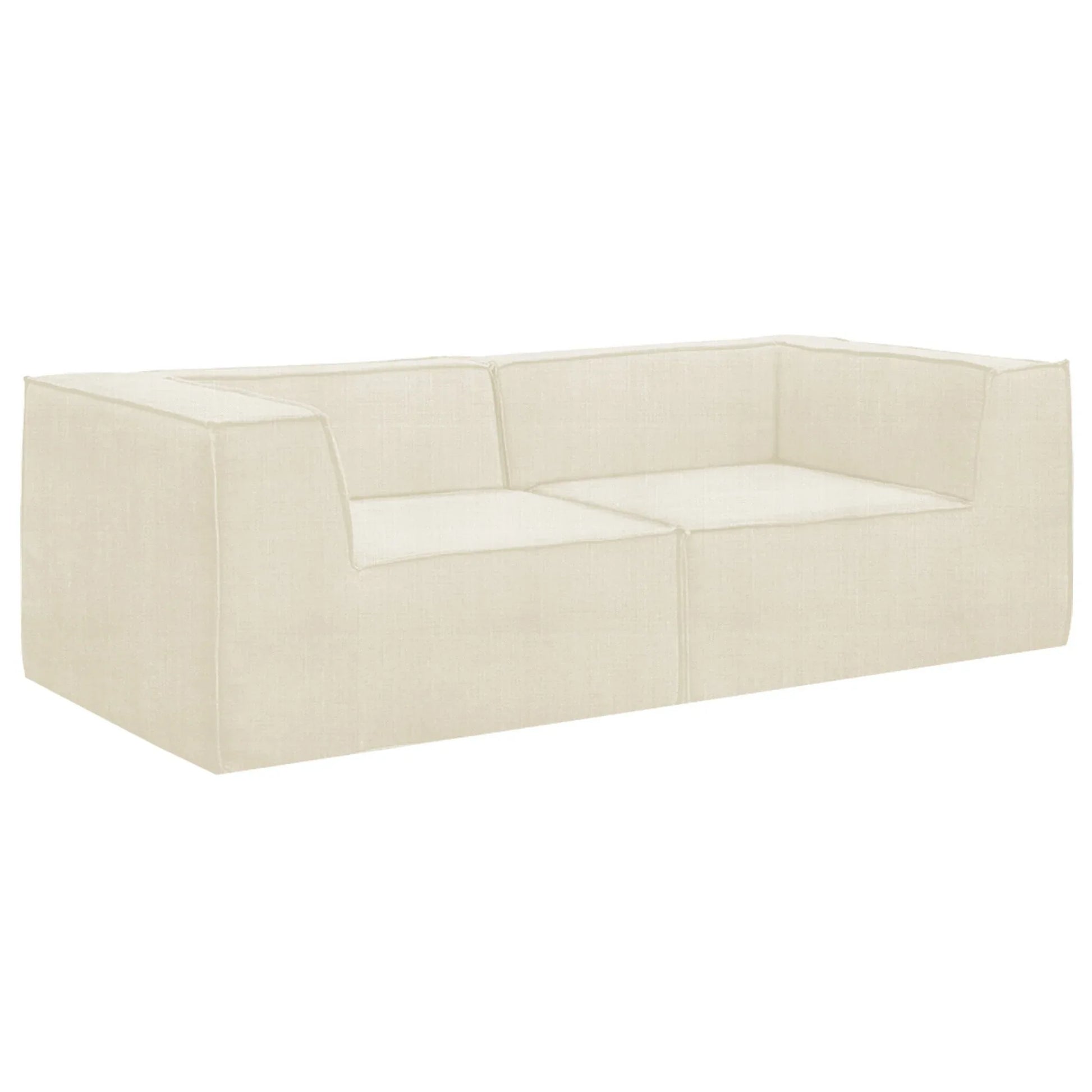 Sarantino Novi 3-Seater Modular Sofa with Ottoman in Cream Non-Slip Bottom Lounge - Mekamart Australia
