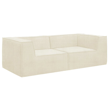 Sarantino Novi 3-Seater Modular Sofa with Ottoman in Cream Non-Slip Bottom Lounge - Mekamart Australia