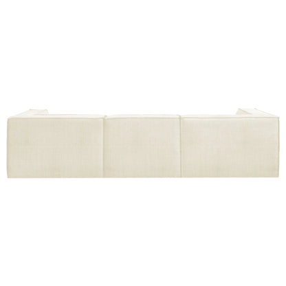 Sarantino Novi 3-Seater Modular Sofa with Ottoman in Cream Non-Slip Bottom Lounge - Mekamart Australia