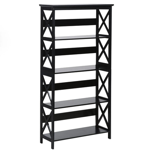 Sarantino Daphne 5-tier Cross Panel Bookshelf - Mekamart Australia