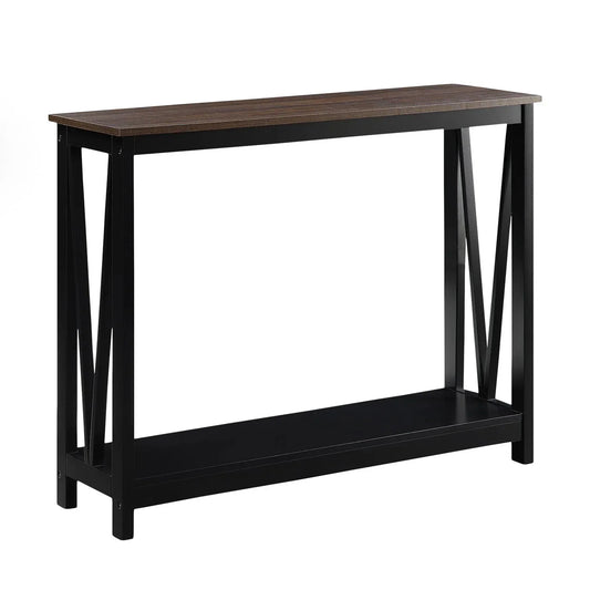 Sarantino Cielo 2-Tier Console Table Dark Walnut - Mekamart Australia