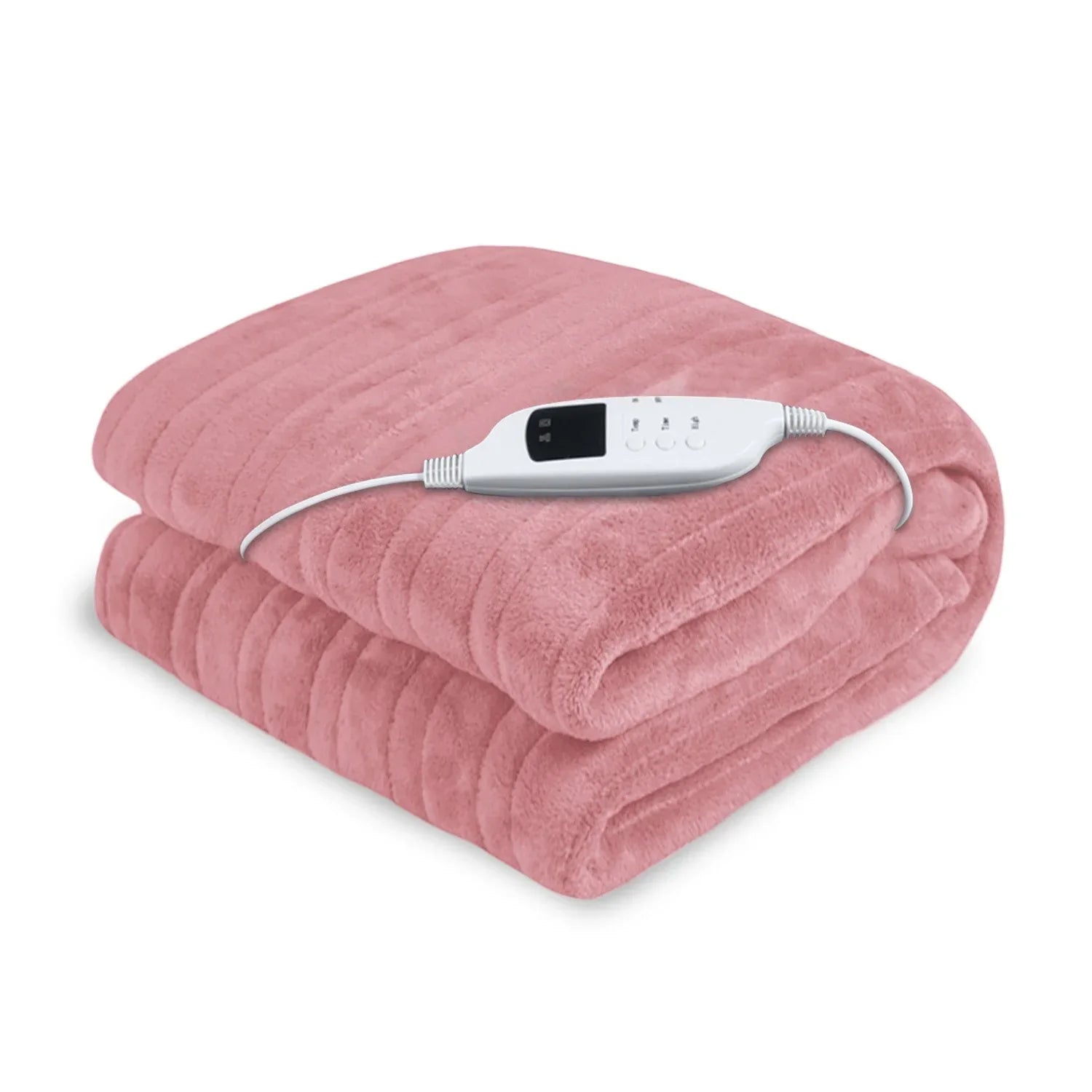 Laura Hill Heated Electric Blanket Throw Rug Coral Warm Fleece Pink - Mekamart Australia