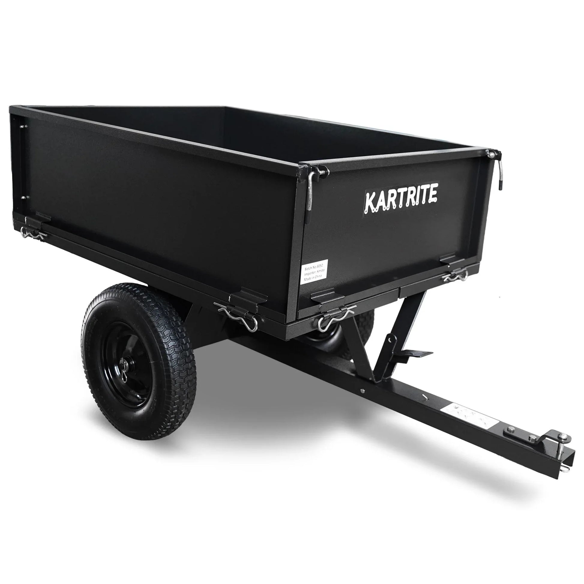 Kartrite Heavy Duty Dump Cart 270kg Capacity Pneumatic Tyres Quick Release Pedal Removable Tailgate Trailer for Garden - Mekamart Australia