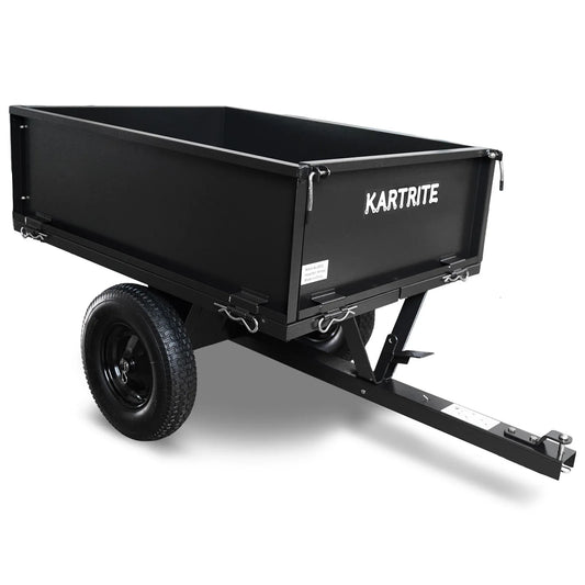 Kartrite Heavy Duty Dump Cart 270kg Capacity Pneumatic Tyres Quick Release Pedal Removable Tailgate Trailer for Garden - Mekamart Australia
