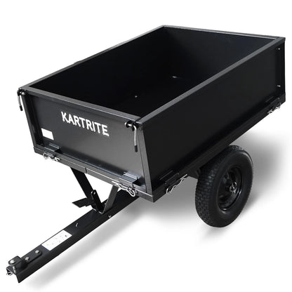 Kartrite Heavy Duty Dump Cart 270kg Capacity Pneumatic Tyres Quick Release Pedal Removable Tailgate Trailer for Garden - Mekamart Australia