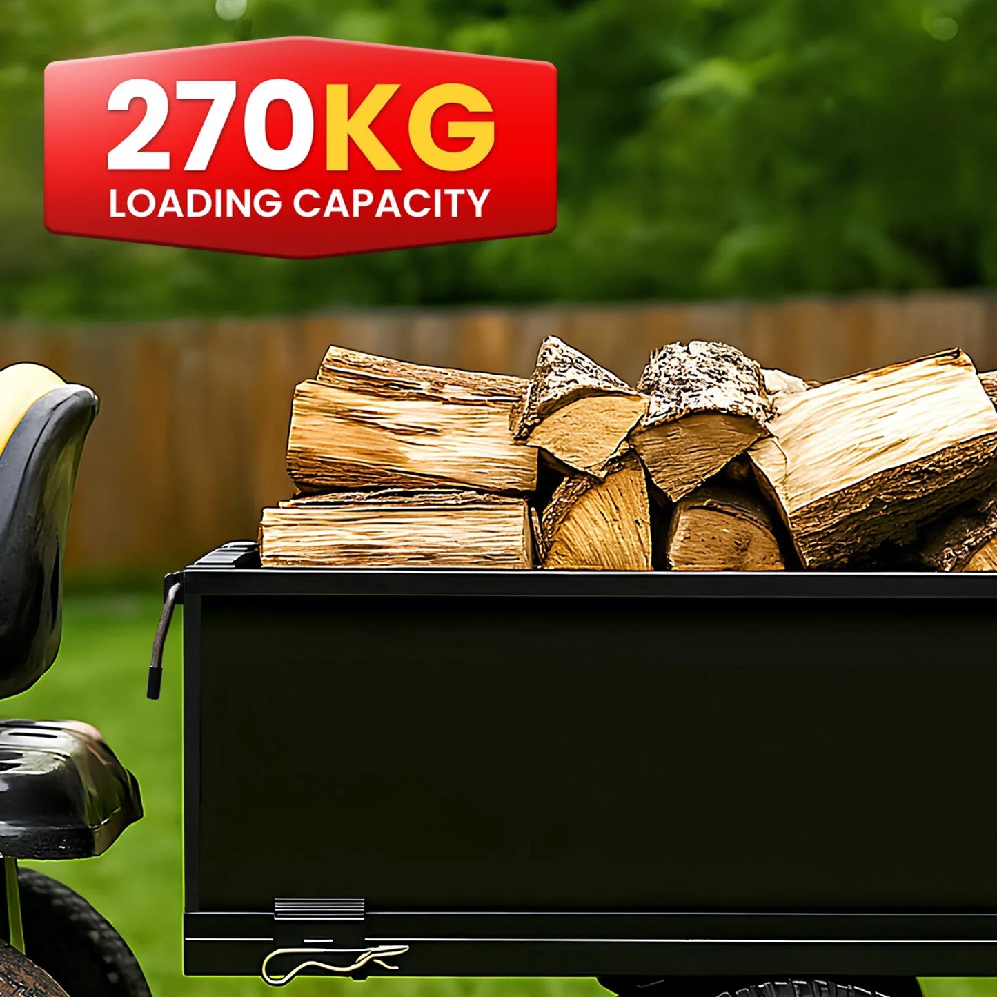 Kartrite Heavy Duty Dump Cart 270kg Capacity Pneumatic Tyres Quick Release Pedal Removable Tailgate Trailer for Garden - Mekamart Australia