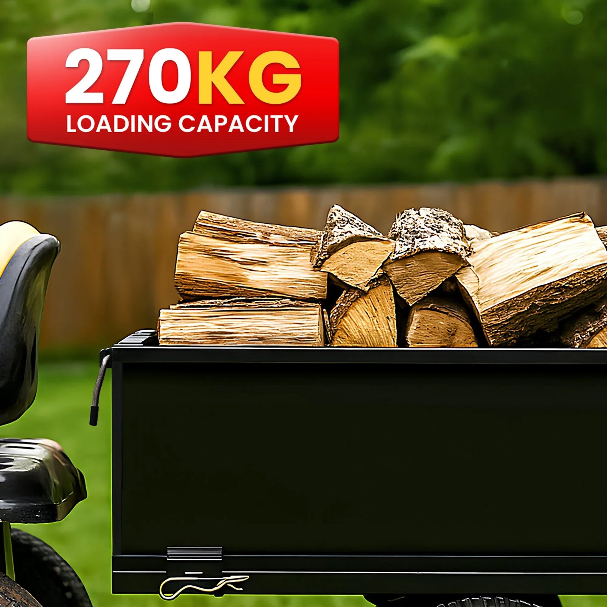 Kartrite Heavy Duty Dump Cart 270kg Capacity Pneumatic Tyres Quick Release Pedal Removable Tailgate Trailer for Garden - Mekamart Australia