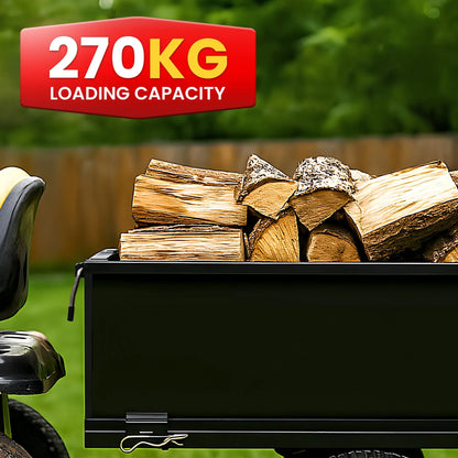 Kartrite Heavy Duty Dump Cart 270kg Capacity Pneumatic Tyres Quick Release Pedal Removable Tailgate Trailer for Garden - Mekamart Australia