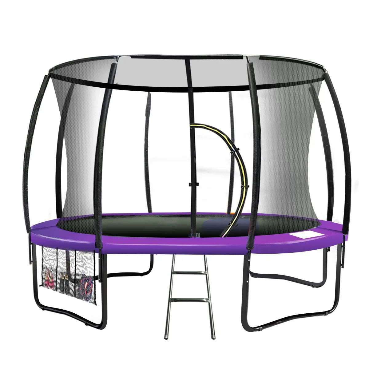 Kahuna 12ft Trampoline Free Ladder Spring Mat Net Safety Pad Cover Round Enclosure - Purple - Mekamart Australia