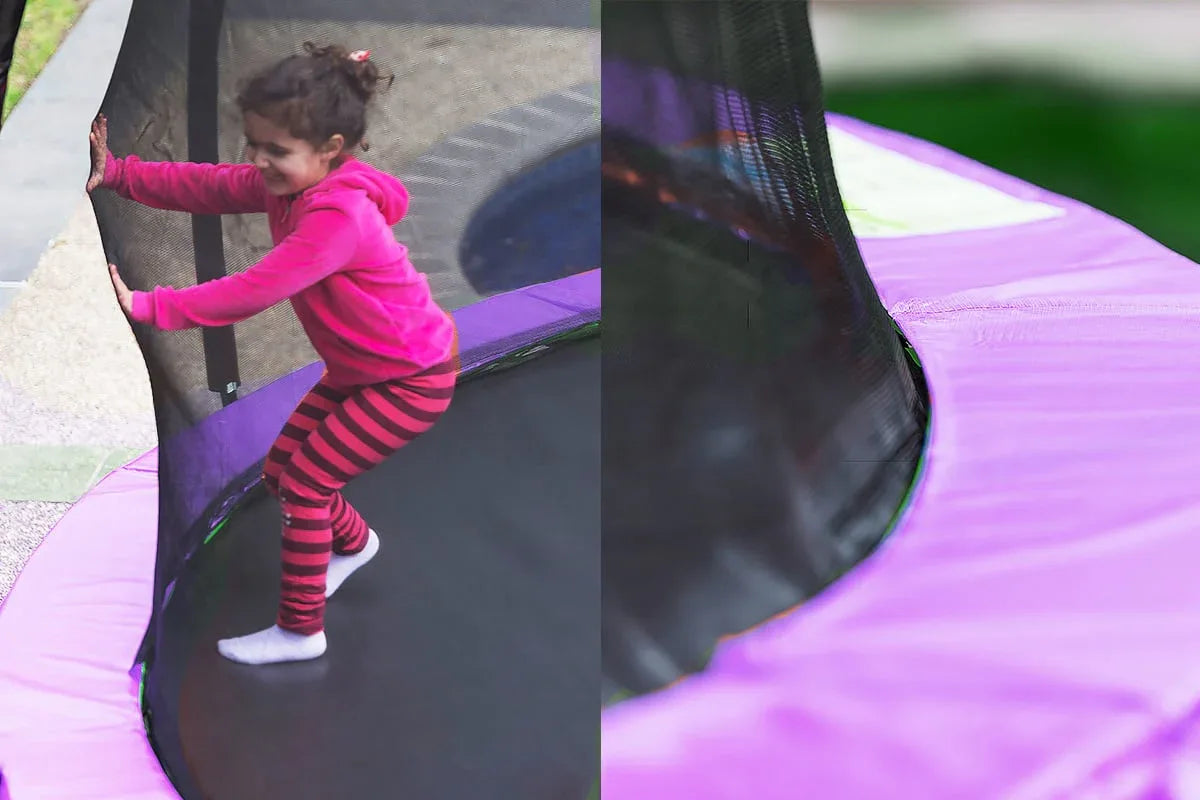 Kahuna 12ft Trampoline Free Ladder Spring Mat Net Safety Pad Cover Round Enclosure - Purple - Mekamart Australia