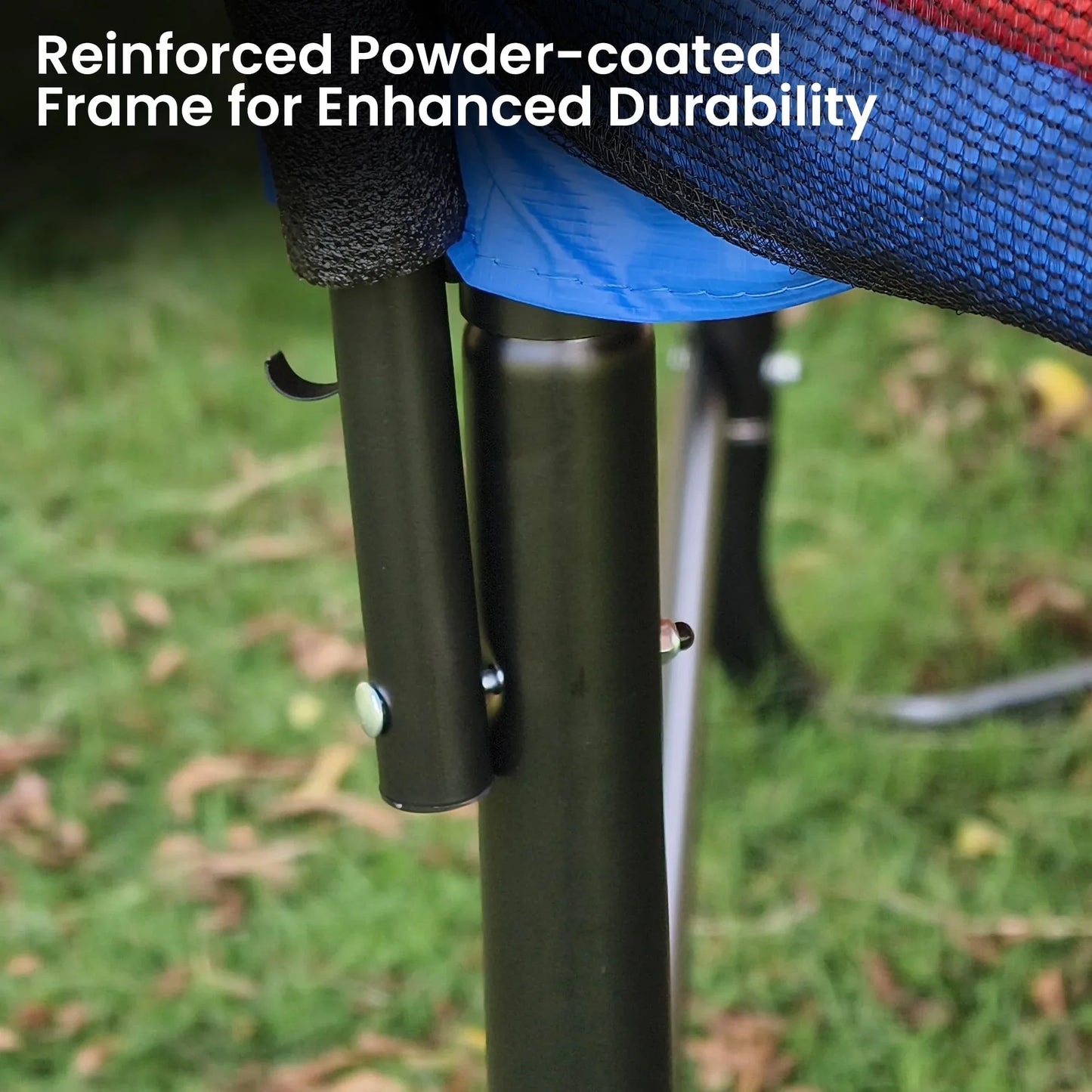 Kahuna 10 ft x 15 ft Oval Outdoor Trampoline L.E.D. Basketball Set Reversible Rainbow & Orange Safety Pad Safety Net Ladder - Mekamart Australia