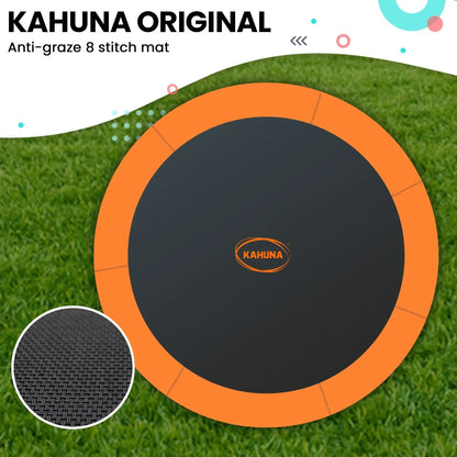 Kahuna Twister 12ft Springless Trampoline Outdoor Mat Pad Net Ladder with Basketball Set - Mekamart Australia