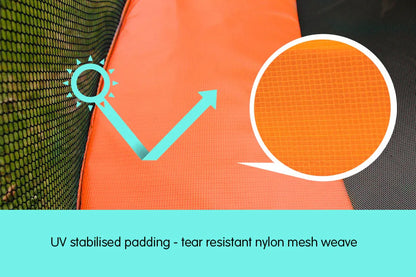 Kahuna 12ft Trampoline Replacement Pad Round - Orange - Mekamart Australia
