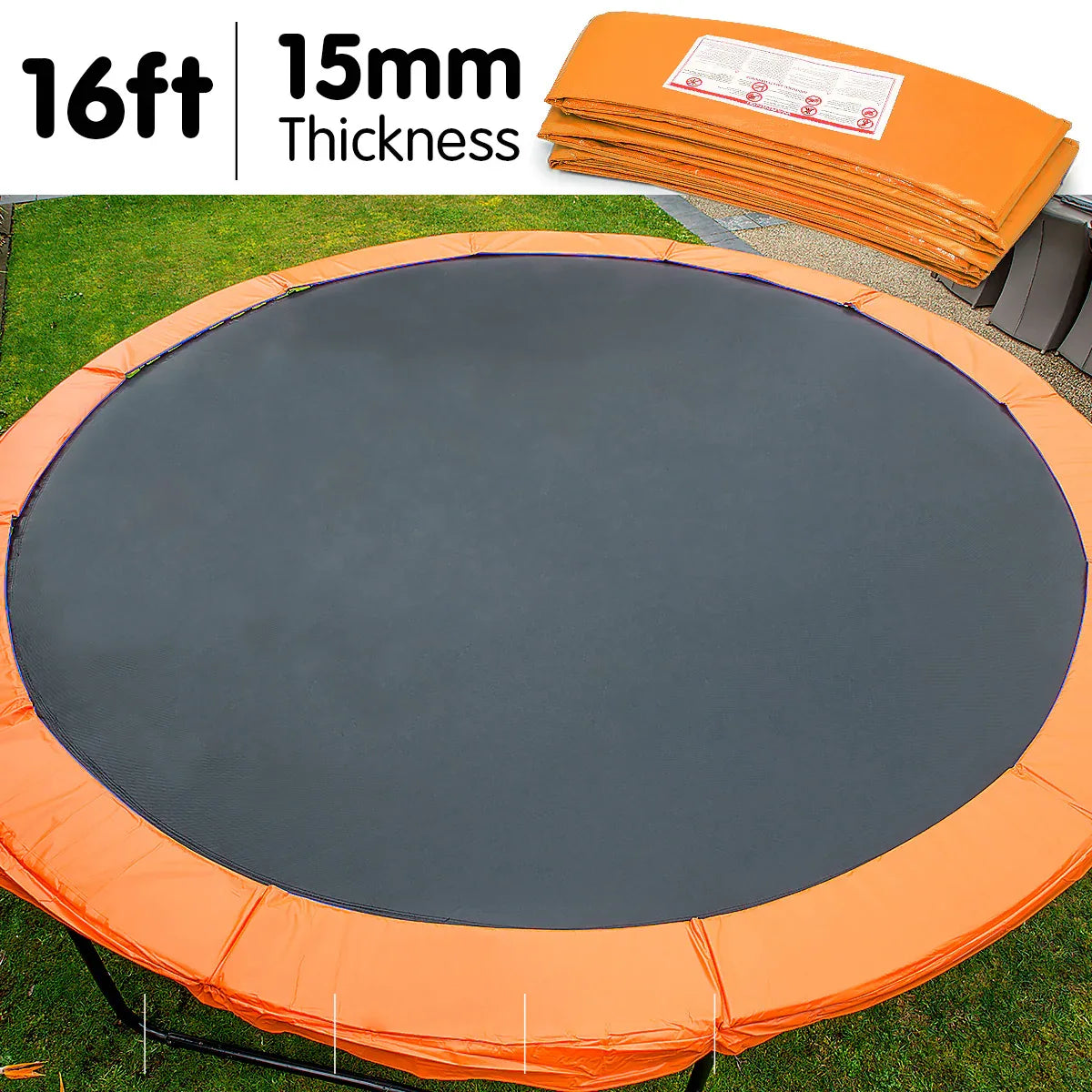Kahuna 16ft Trampoline Replacement Pad Round - Orange - Mekamart Australia