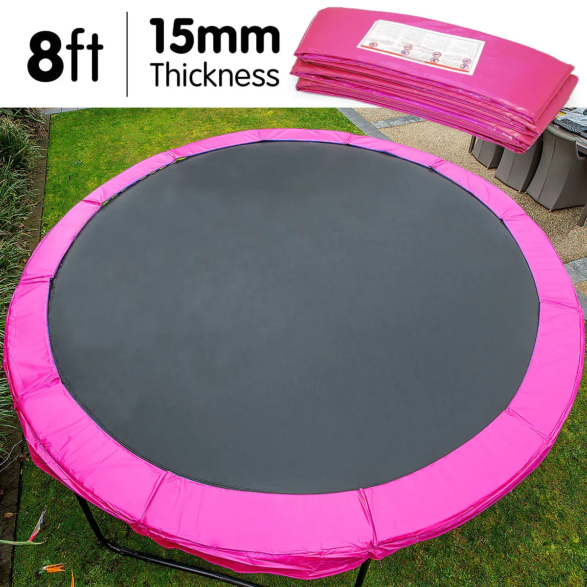Kahuna 8ft Trampoline Replacement Pad Round - Pink - Mekamart Australia