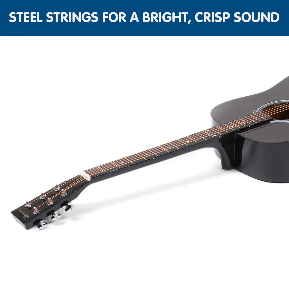 Karrera 41in Acoustic Wooden Guitar with Bag - Black - Mekamart Australia