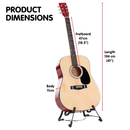 Karrera 41in Acoustic Wooden Guitar String Music Instrument - Mekamart Australia