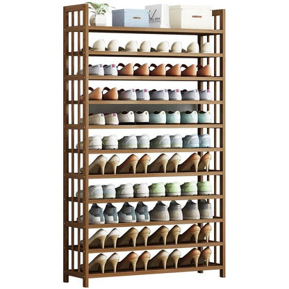 8 Tier Tower Bamboo Wooden Shoe Rack Corner Shelf Stand Storage Organizer - Mekamart Australia
