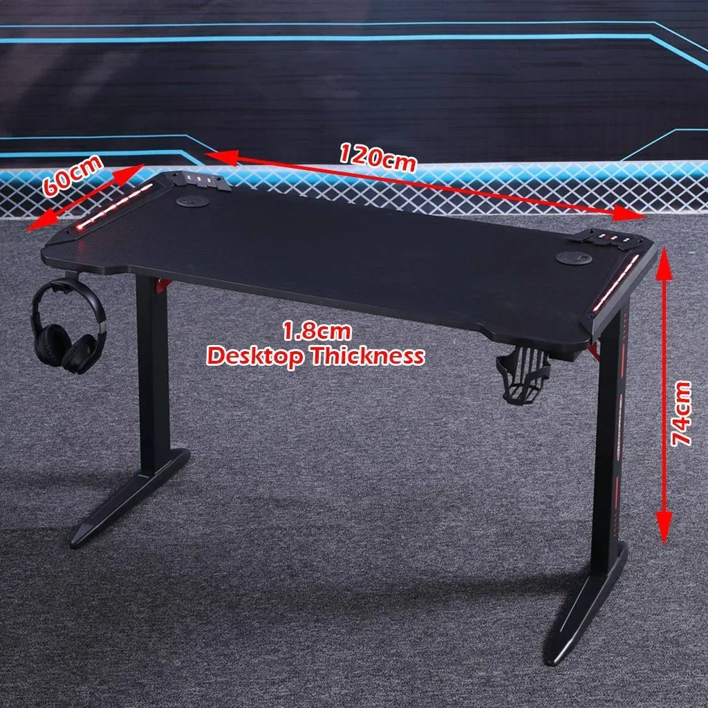 140cm RGB Gaming Desk Desktop PC Computer Desks Desktop Racing Table Office Laptop Home AU - Mekamart Australia