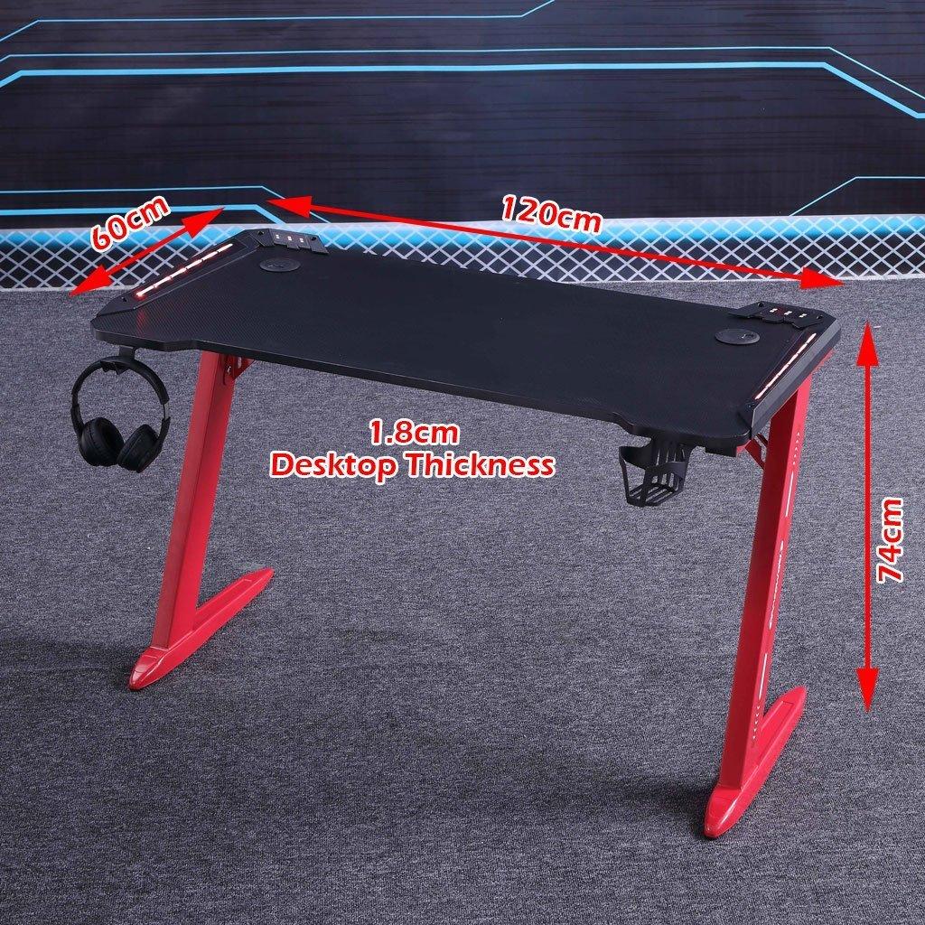 140cm RGB Gaming Desk Desktop PC Computer Desks Desktop Racing Table Office Laptop Home AU - Mekamart Australia