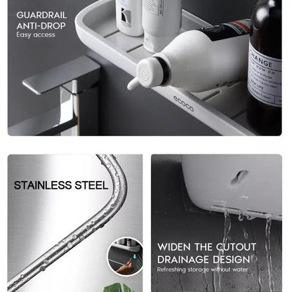 Bathroom Shelves Organizer Wall Mount Home Towel shelf Shampoo Rack With Towel Bar Storage Rack Bathroom Accessories Black - Mekamart Australia