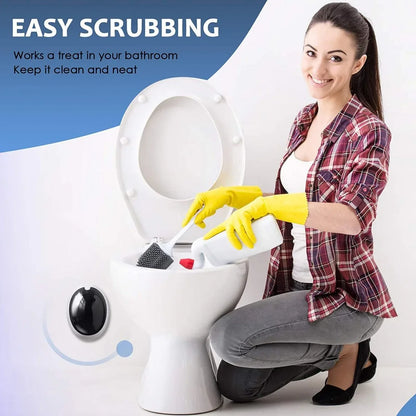 Ecoco Silicone Water Drop Toilet Brush Holder Set Wall-Mounted Cleaning Brush Tool Grey - Mekamart Australia