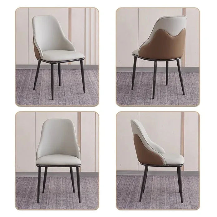 VELLUTO Dining Chair Modern upholstered Leather Kitchen Chairs with armrests Bathtub Chair Leisure Lounge Chair Living Room Bedroom Home Set of 2(Dark Grey) - Mekamart Australia