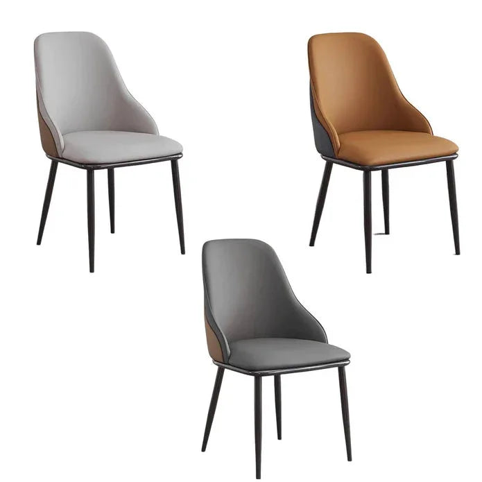 VELLUTO Dining Chair Modern upholstered Leather Kitchen Chairs with armrests Bathtub Chair Leisure Lounge Chair Living Room Bedroom Home Set of 2(Orange) - Mekamart Australia