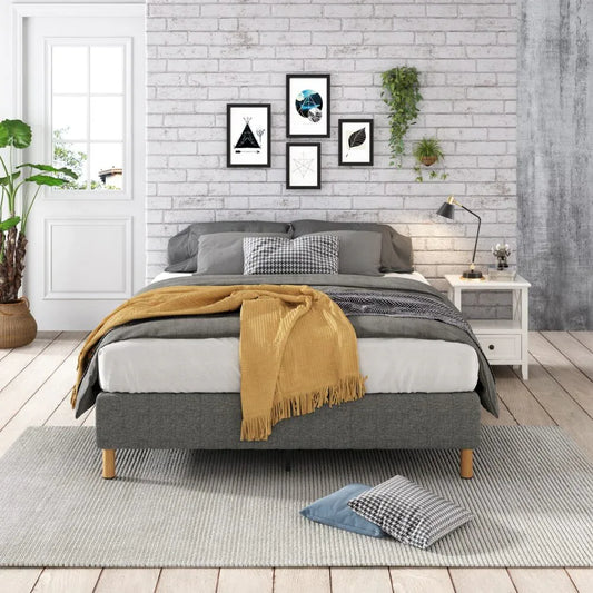 Metal Bedframe Mattress Foundation (Dark Grey) – King - Mekamart Australia