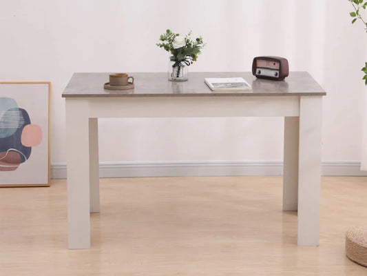 Dining Table Rectangular Wooden 120M-Grey&amp;White - Mekamart Australia