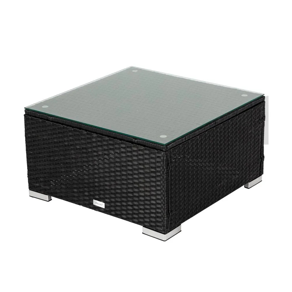 Large Modular Outdoor Ottoman Lounge Set in Black - Mekamart Australia