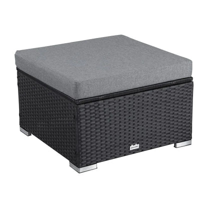Large Modular Outdoor Ottoman Lounge Set in Black - Mekamart Australia