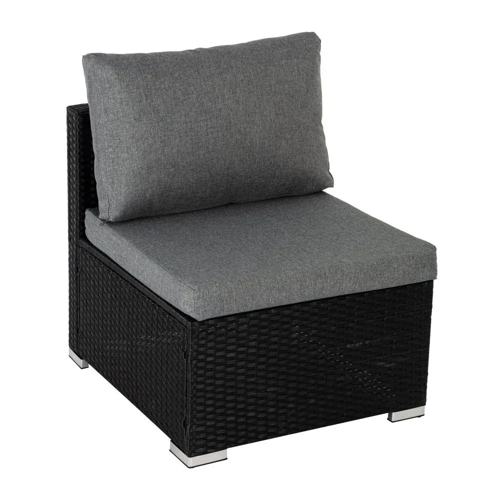 8PCS Outdoor Furniture Modular Lounge Sofa Lizard-Black - Mekamart Australia