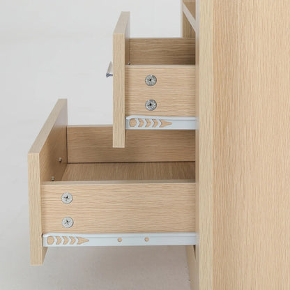 2X Bedside Table Side Storage Cabinet Nightstand Bedroom 2 Drawer 1 Shelf ZURI OAK - Mekamart Australia